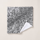 Silver Grey Bokeh Glitter #1 (Faux Glitter) #decor Bad Handdoek (Wasdoekje)
