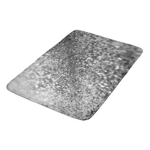 Silver Grey Bokeh Glitter #1 (Faux Glitter) #decor Badmat