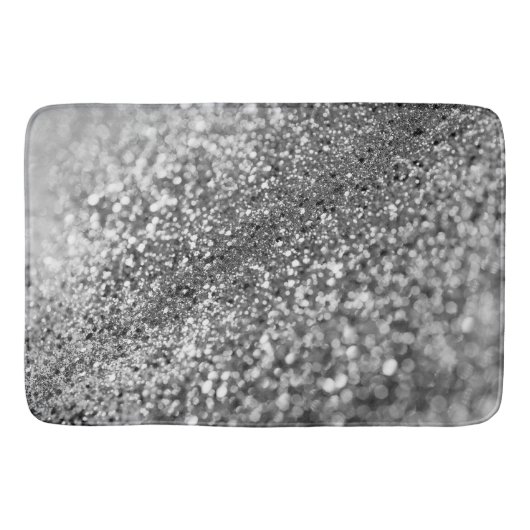 Silver Grey Bokeh Glitter #1 (Faux Glitter) #decor Badmat (Voorkant)