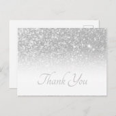 Silver Grey Bokeh Glitter White Ombre Dank u Briefkaart (Voorkant / Achterkant)