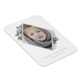 Silver Grey Botanical Elegant Holiday Magnet Magneet (Rechterzijde)