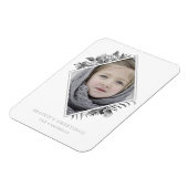 Silver Grey Botanical Elegant Holiday Magnet Magneet (Linkerzijde)