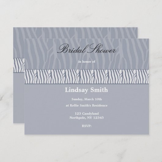 Silver Grey Bridal Shower Kaart (Voorkant / Achterkant)