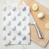 Silver Grey Bunny Background Faux Grey Theedoek (Quarter Fold)