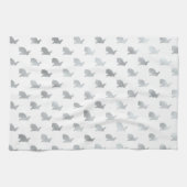 Silver Grey Bunny Background Faux Grey Theedoek (Horizontaal)