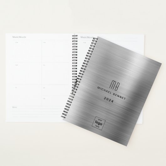 Silver Grey Business Logo 2024 Planner (Display)