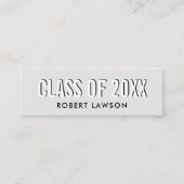 Silver Grey Chic Class Afstuderen Name Kaart Mini Visitekaartje (Voorkant)
