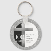 Silver Grey Church 100th Jubileum gepersonaliseerd Sleutelhanger (Voorkant)