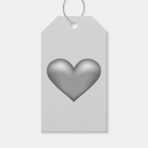 Silver Grey Color Heart Illustratie Cadeaulabel