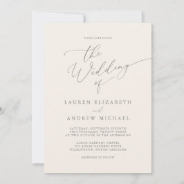 Silver Grey & Cream Minimalist Weddenschap Kaart