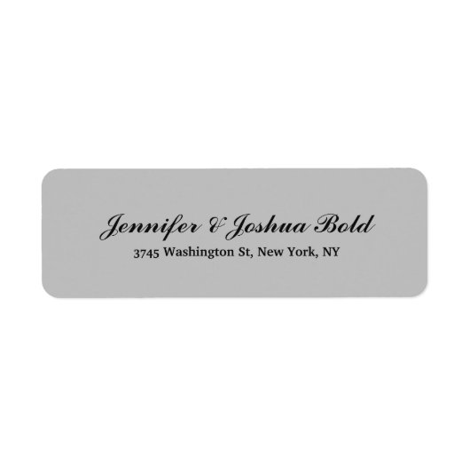 Silver Grey Creatief Professioneel Script Familie Etiket (Voorkant)