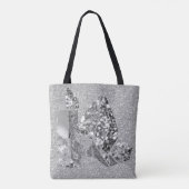 Silver Grey Crystals Faux Glitter Tote Bag (Achterkant)