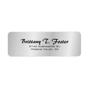 Silver Grey Curve-penseel Elegant minimalist Etiket