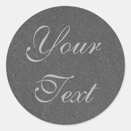 Silver Grey Custom Envelope-labels met tekst Ronde Sticker (Voorkant)