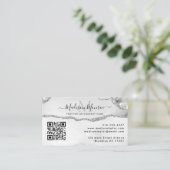 Silver Grey Custom Logo QR Code Agate Monogram Visitekaartje (Staand voorkant)