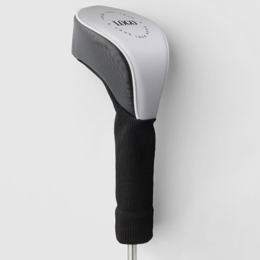 Silver Grey Custom Round Business Logo Company Golfheadcover (Schuin)