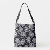Silver Grey Daisies Personalized Canvas tas (Achterkant)