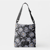 Silver Grey Daisies Personalized Canvas tas (Voorkant)