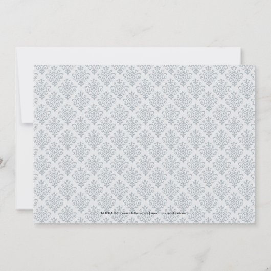 Silver Grey Damask Celtic Cross First Communation Kaart (Achterkant)