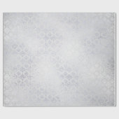 Silver Grey Damask Metallic Shiny Monochromatic Cadeaupapier (Vlak)