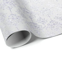 Silver Grey Damask Metallic Shiny Monochromatic Cadeaupapier