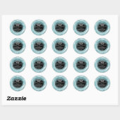Silver Grey Diamond Crown Lijst Glitter Black Blue Ronde Sticker (Vel)