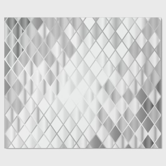 Silver Grey Diamond Pattern Cadeaupapier (Vlak)