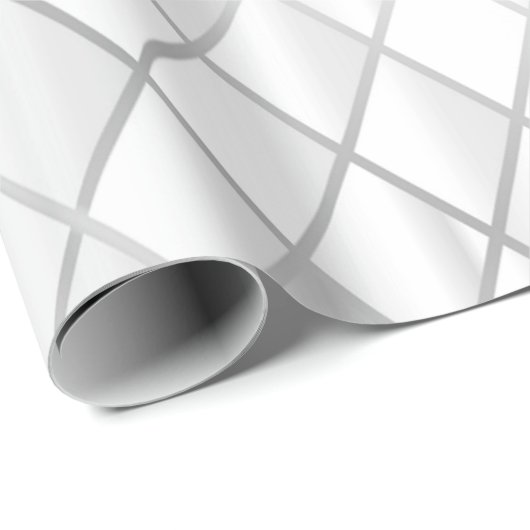 Silver Grey Diamond Pattern Cadeaupapier (Rol Hoek)
