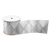 Silver Grey Diamond Pattern Luxury All Occasion Satijnen Lint (Spoel)
