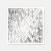 Silver Grey Diamond Pattern Luxury All Occasion Servet (Voorkant)