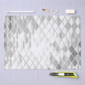 Silver Grey Diamond Pattern Tissuepapier (Craft)