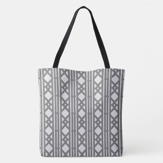 Silver Grey Diamonds Tote Bag (Achterkant)