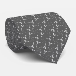 Silver Grey Dotted Pattern op Dark Grey Stropdas