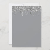 Silver Grey Dripping Glitter Trendy 21e Verjaardag Kaart (Achterkant)