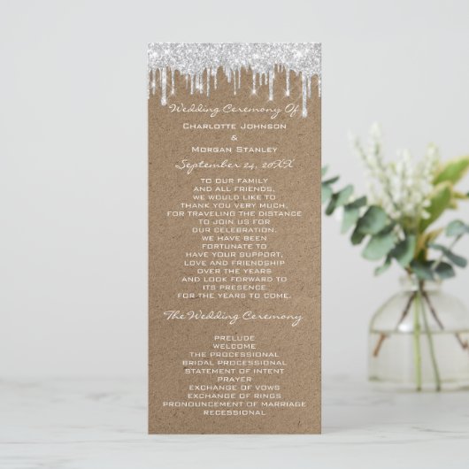 Silver Grey Drives Event Program Formal Kraft Programmakaart (Staand voorkant)