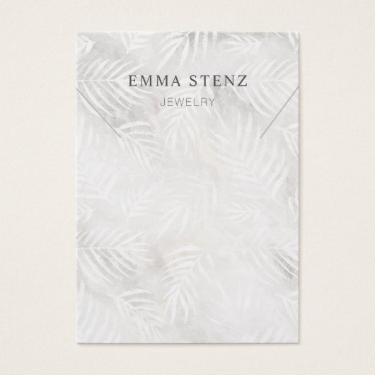 Silver Grey & Dusty Pink Palm ・ Beeldscherm Kettin Visitekaartje (Voorkant)