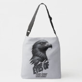 Silver Grey Eagle Vector Art Crossbody Tas (Achterkant)