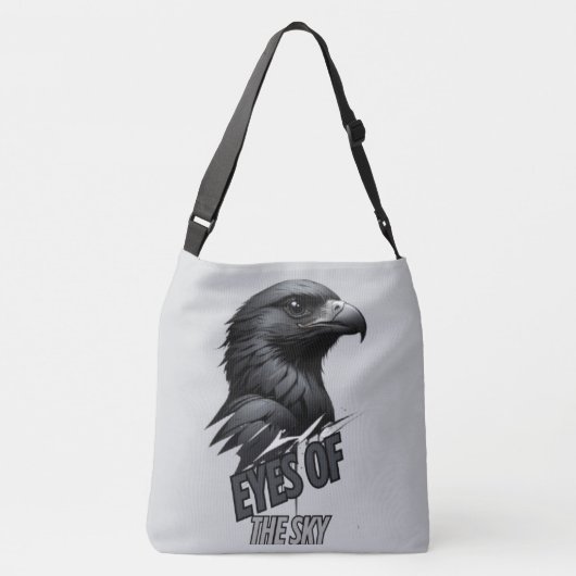Silver Grey Eagle Vector Art Crossbody Tas (Achterkant)
