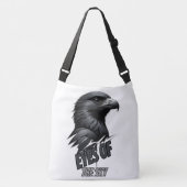 Silver Grey Eagle Vector Art Crossbody Tas (Voorkant)