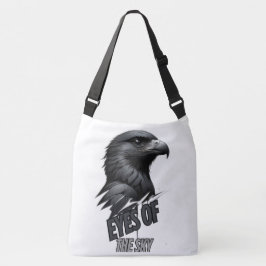 Silver Grey Eagle Vector Art Crossbody Tas