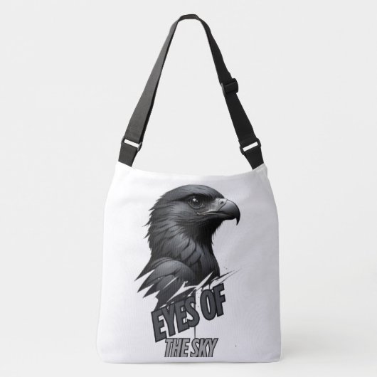 Silver Grey Eagle Vector Art Crossbody Tas (Voorkant)