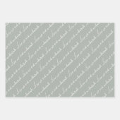 Silver Grey Eid Mubarak Bilingual Inpakpapier Vel (Voorkant 2)