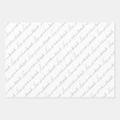 Silver Grey Eid Mubarak Bilingual Inpakpapier Vel (Voorkant)