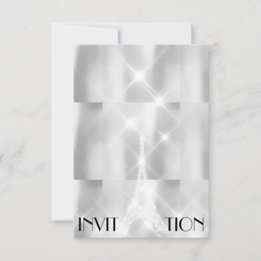 Silver Grey Eiffel Tower Paris Vrijgezellenfeest E Kaart (Voorkant)
