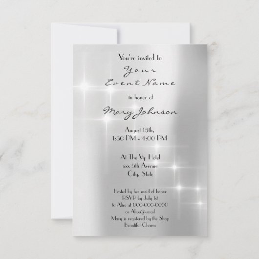 Silver Grey Eiffel Tower Paris Vrijgezellenfeest E Kaart (Achterkant)