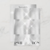 Silver Grey Eiffel Tower Paris Vrijgezellenfeest E Kaart (Voorkant / Achterkant)