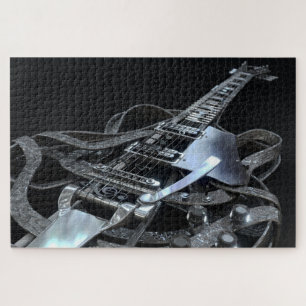 Silver Grey Electric Guitar Legpuzzel