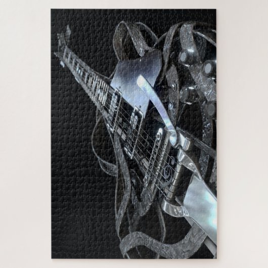 Silver Grey Electric Guitar Legpuzzel (Verticaal)