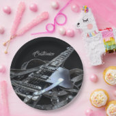 Silver Grey Electric Guitar Papieren Bordje (Feest)