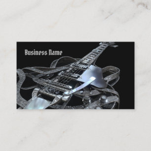 Silver Grey Electric Guitar Visitekaartje